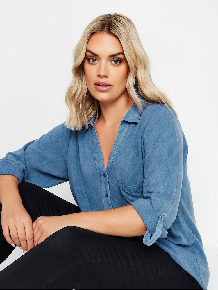 Azul - Camisa de cambray de Yours Curve - Imagen 1 de 5 Azul - Camisa de cambray de Yours Curve - Imagen 1 de 5
