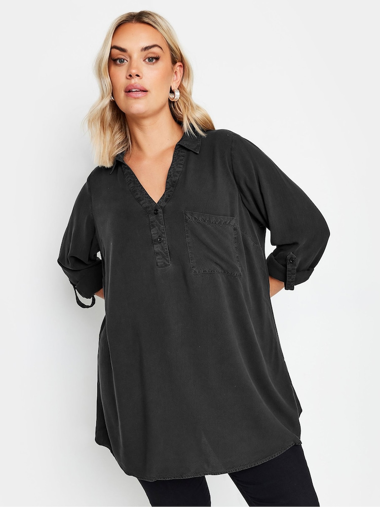 Negro - Camisa de cambray de Yours Curve - Imagen 1 de 5 Negro - Camisa de cambray de Yours Curve - Imagen 1 de 5