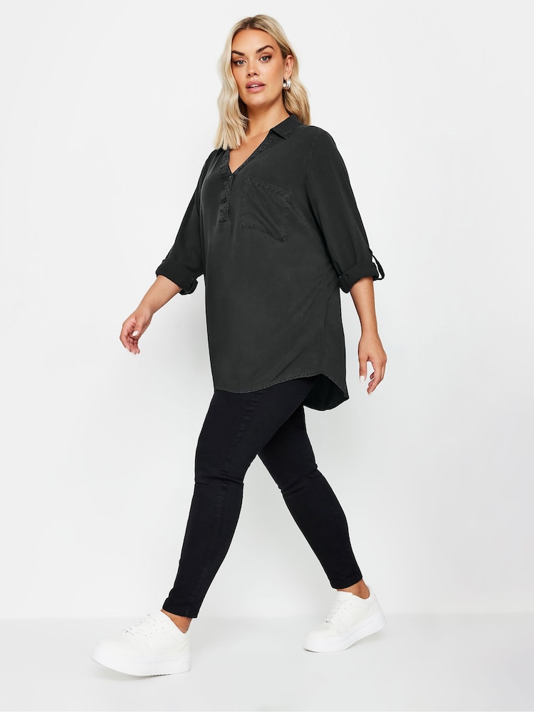 Negro - Camisa de cambray de Yours Curve - Imagen 2 de 5 Negro - Camisa de cambray de Yours Curve - Imagen 2 de 5