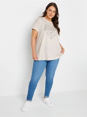 Yours Curve Natural Positivity Heart T-Shirt - Image 2 of 5