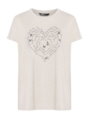 Yours Curve Natural Positivity Heart T-Shirt - Image 5 of 5