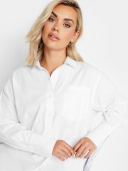 Yours Curve White Oversized 100% Cotton Shirt - Image 5 of 6