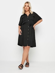 Yours Curve Black Utility Airflow Dress - Image 2 of 5