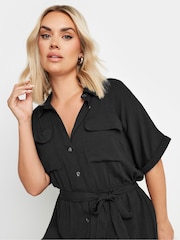 Yours Curve Black Utility Airflow Dress - Image 4 of 5