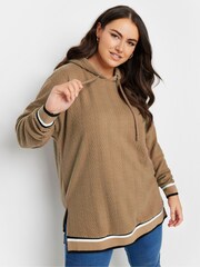 Yours Curve Natural Structured Hoodie - Image 1 of 5