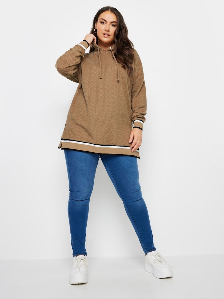 Yours Curve Natural Structured Hoodie - Image 2 of 5