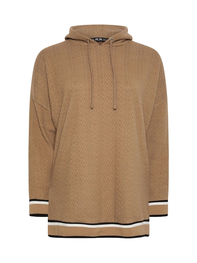 Yours Curve Natural Structured Hoodie - Image 5 of 5