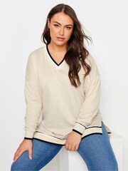 Yours Curve White Structured Sweatshirt - Image 1 of 5
