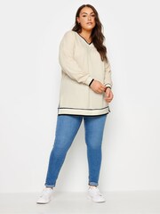 Yours Curve White Structured Sweatshirt - Image 2 of 5