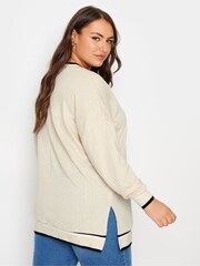 Yours Curve White Structured Sweatshirt - Image 3 of 5