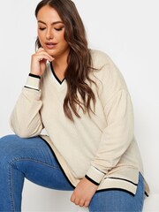 Yours Curve White Structured Sweatshirt - Image 4 of 5