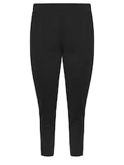 Yours Curve Black Side Stripe Tapered Trousers - Image 5 of 5