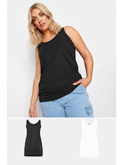 Yours Curve Black Ground Longline Vests 2 Pack - Image 1 of 8