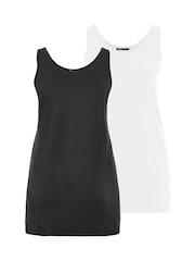 Yours Curve Black Ground Longline Vests 2 Pack - Image 6 of 8