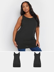Yours Curve Black Longline Vests 2 Pack - Image 1 of 7