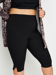 Yours Curve Black Capri Cropped Trousers - Image 4 of 4