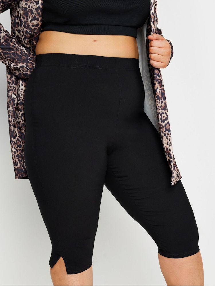 Yours Curve Black Capri Cropped Trousers - Image 4 of 4