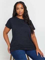 Yours Curve Black Core Basic T-Shirts 3 Pack - Image 2 of 7