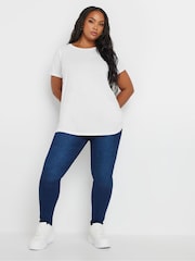Yours Curve Black Core Basic T-Shirts 3 Pack - Image 4 of 7