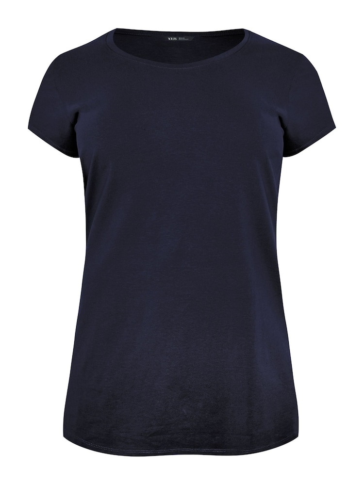 Yours Curve Black Core Basic T-Shirts 3 Pack - Image 7 of 7