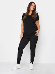 Yours Curve Dark Black Longline T-Shirts 2 Pack - Image 5 of 7