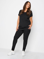 Yours Curve Black Longline T-Shirts 2 Pack - Image 3 of 5