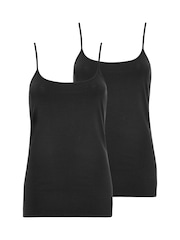 Yours Curve Black Cami Vests 2 Pack - Image 5 of 6