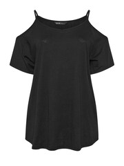 Yours Curve Black Cold Shoulder Tops 2 Pack - Image 6 of 7