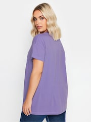 Yours Curve Purple Placement Print T-Shirt - Image 2 of 5