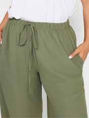 Yours Curve Green Washed Twill Trousers - Image 4 of 5