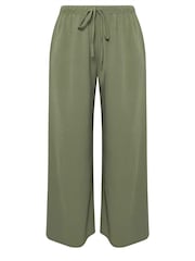 Yours Curve Green Washed Twill Trousers - Image 5 of 5