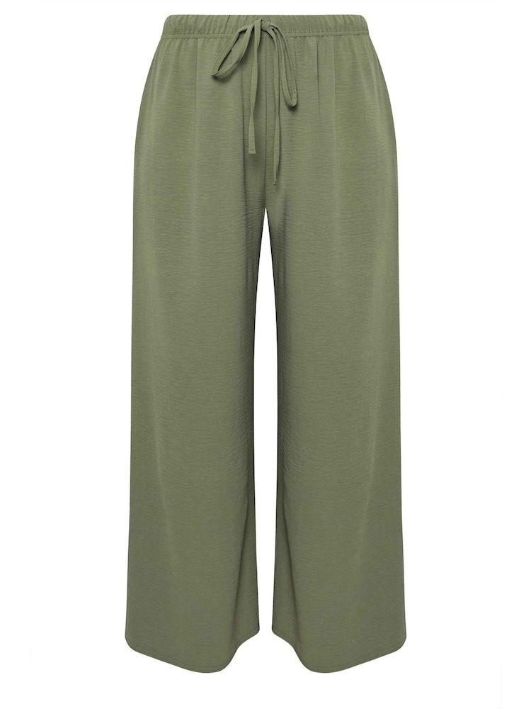 Yours Curve Green Washed Twill Trousers - Image 5 of 5