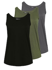 Yours Curve Light Black Core Basic Vests 3 Pack - Image 5 of 6