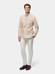 Peckham Rye Cream Regular Fit Linen Herringbone Jacket - Image 2 of 12