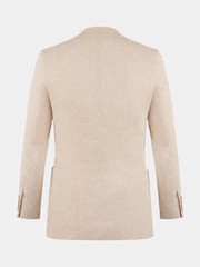 Peckham Rye Cream Regular Fit Linen Herringbone Jacket - Image 6 of 12