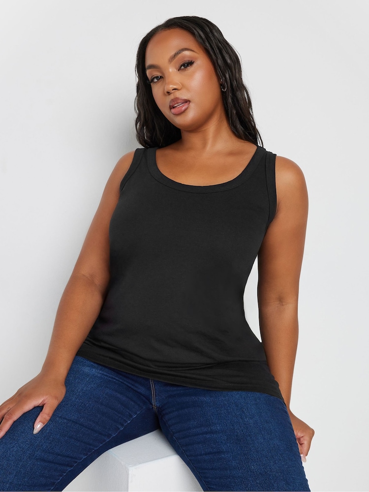Yours Curve Black Core Basic Vests 3 Pack - Image 2 of 6