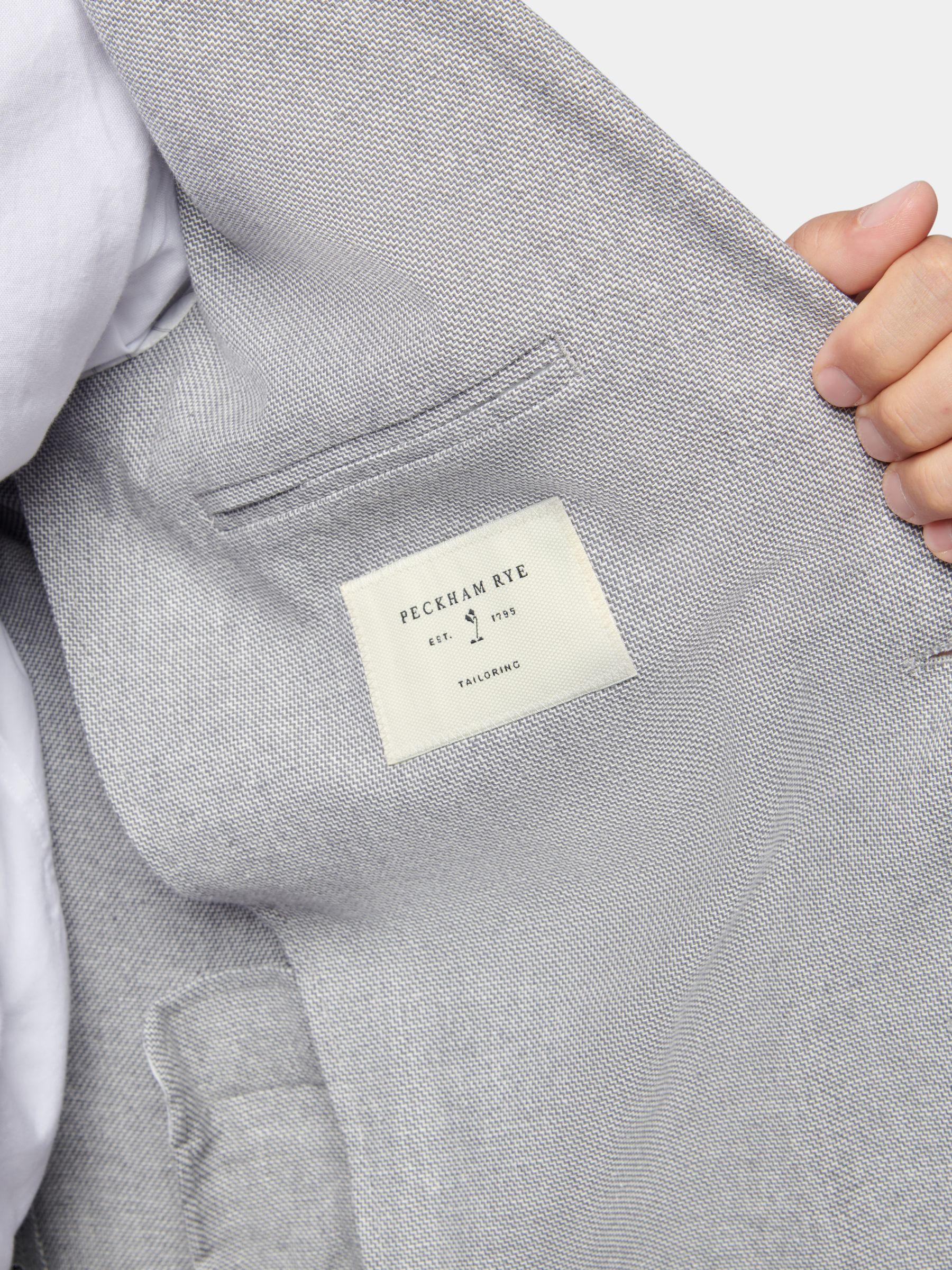 Buy Peckham Rye Grey Regular Fit Linen Blend Jacket from Next Romania