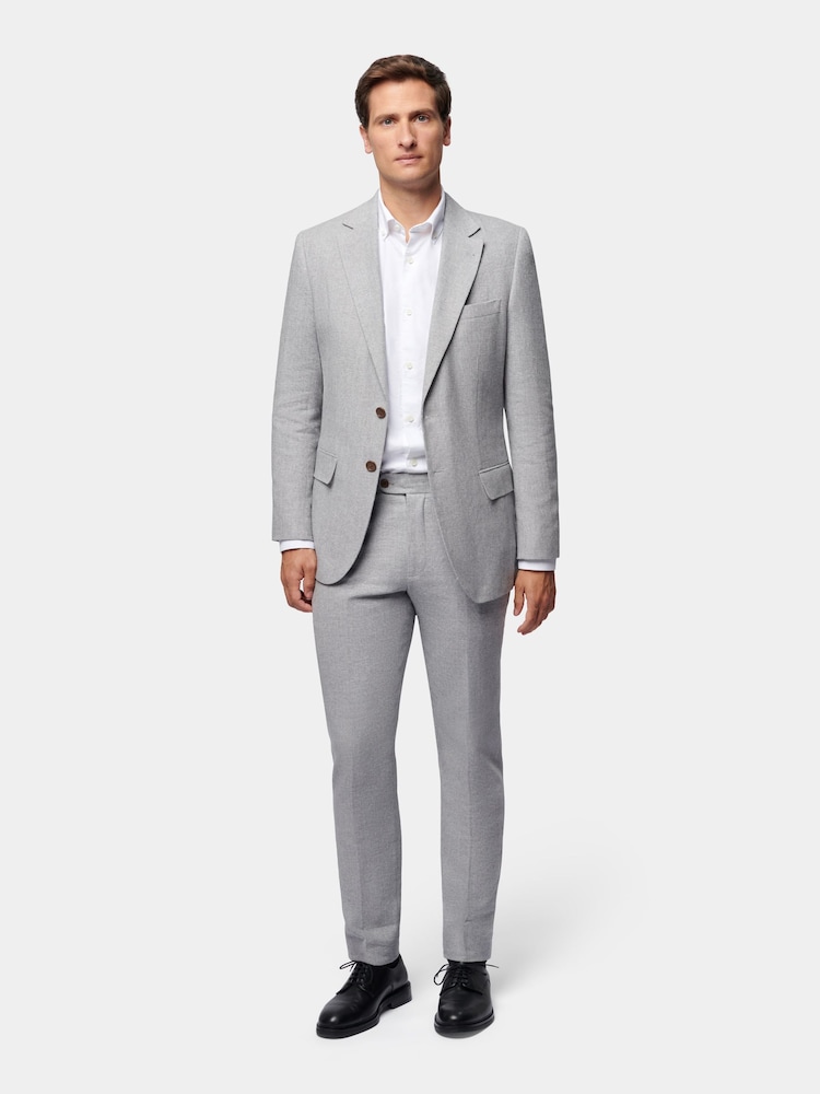 Серый - Peckham Rye Regular Fit Linen Blend Trousers - Изображение 2 из 10