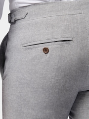 Серый - Peckham Rye Regular Fit Linen Blend Trousers - Изображение 7 из 10