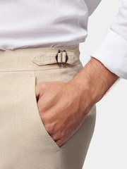 Crème - Peckham Rye Regular Fit Linen Blend Trousers - Image 3 of 5