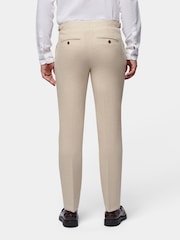Crème - Peckham Rye Regular Fit Linen Blend Trousers - Image 4 of 5