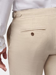 Crème - Peckham Rye Regular Fit Linen Blend Trousers - Image 5 of 5