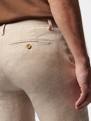 Peckham Rye Cream Linen Blend Herringbone Shorts - Image 3 of 10