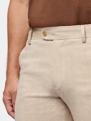 Peckham Rye Cream Linen Blend Herringbone Shorts - Image 5 of 10