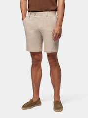 Peckham Rye Cream Linen Blend Herringbone Shorts - Image 6 of 10
