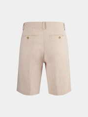 Peckham Rye Cream Linen Blend Herringbone Shorts - Image 8 of 10