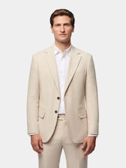 Crème - Peckham Rye - Regular fit linnenmix jack met standaard pasvorm - Image 1 of 8