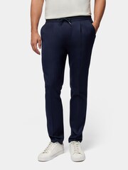Peckham Rye Blue Drawstring Herringbone Trousers - Image 1 of 10