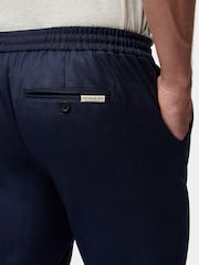 Peckham Rye Blue Drawstring Herringbone Trousers - Image 3 of 10