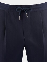 Peckham Rye Blue Drawstring Herringbone Trousers - Image 9 of 10